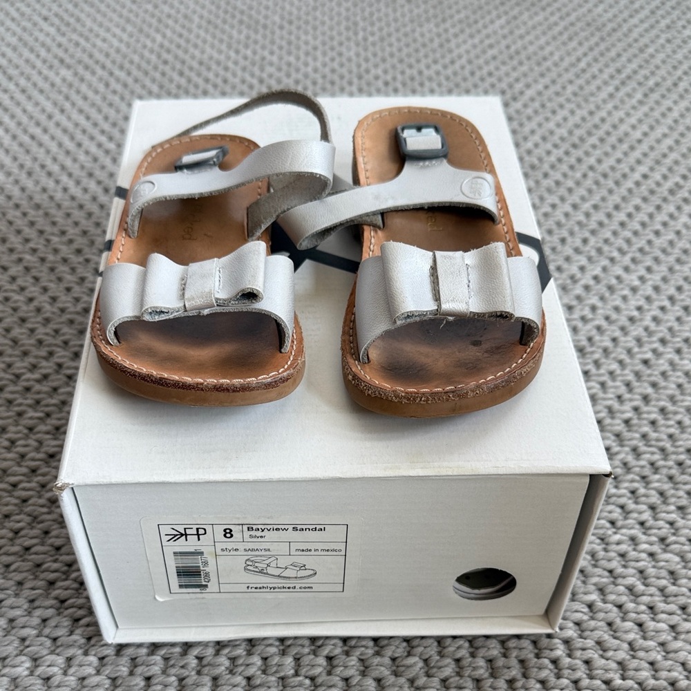 Freshly Picked Silver Bow Sandals